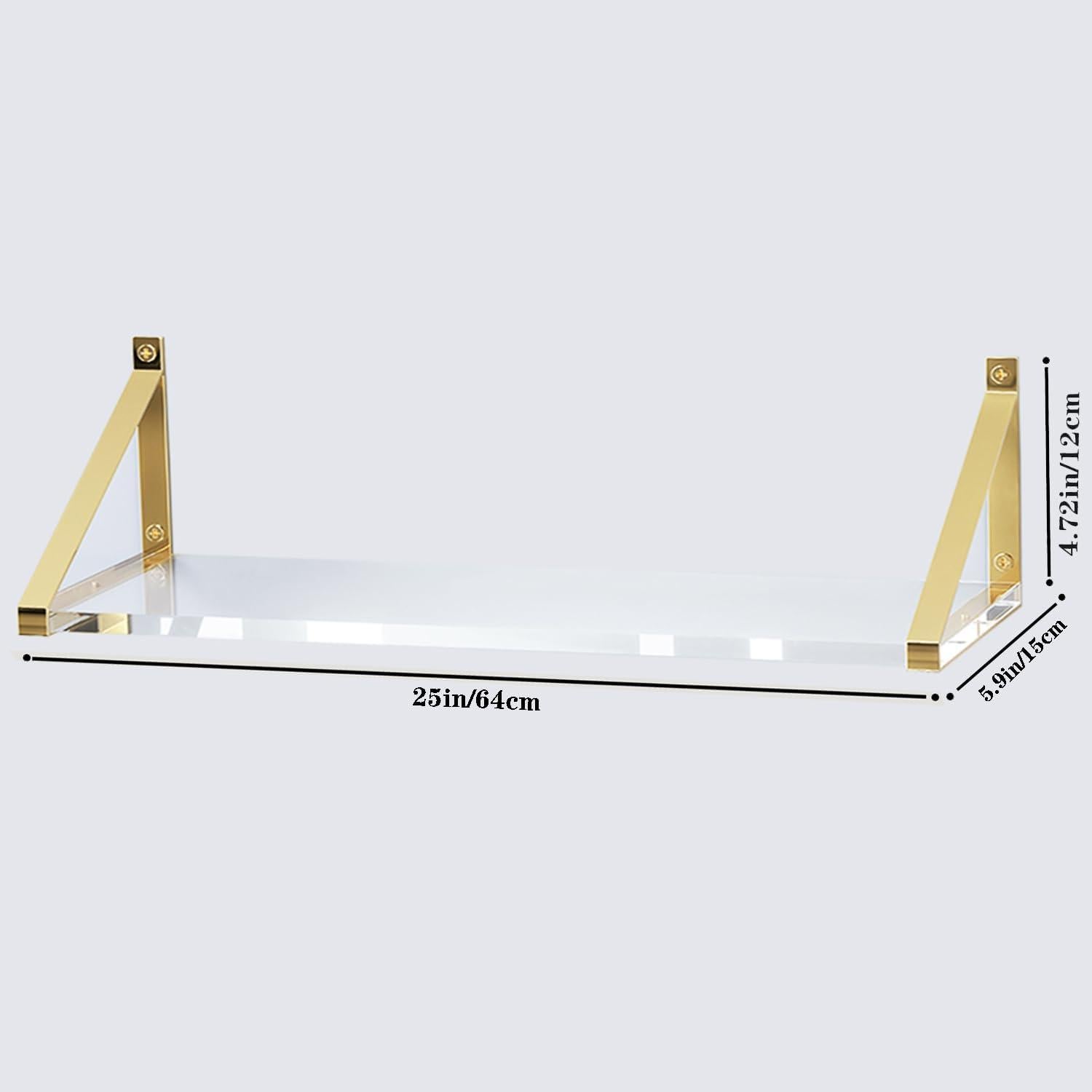 Estanterías Flotantes Doradas KDCMXS 25x15 cm Paquete de 2