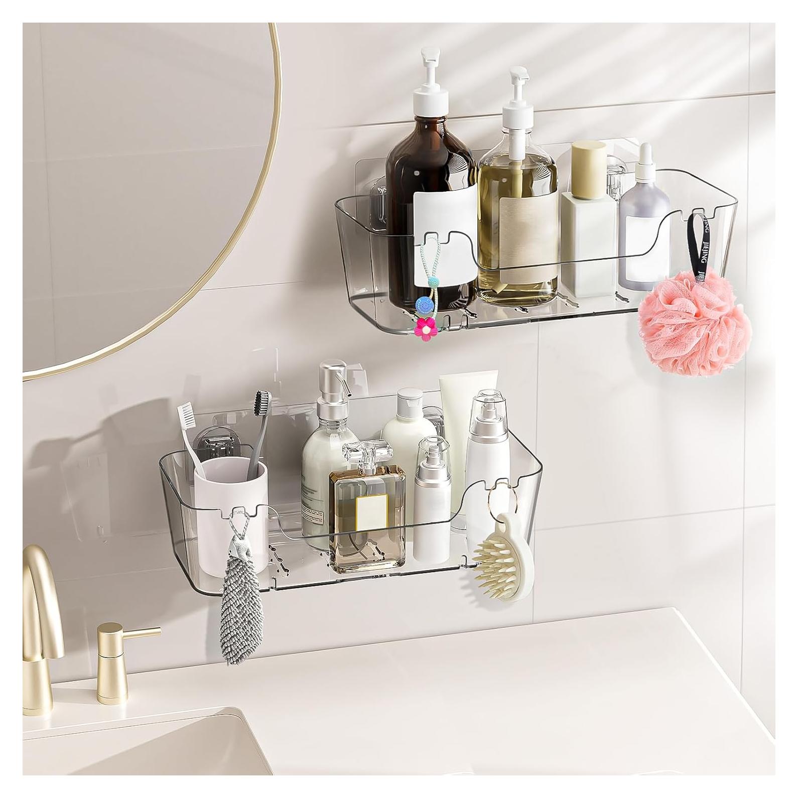 CGBE Estantes de Ducha Autoadhesivos Acrílico 2 Piezas 29x11.9cm