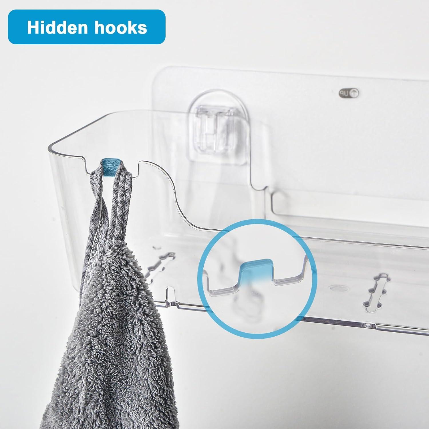 CGBE Estantes de Ducha Autoadhesivos Acrílico 2 Piezas 29x11.9cm