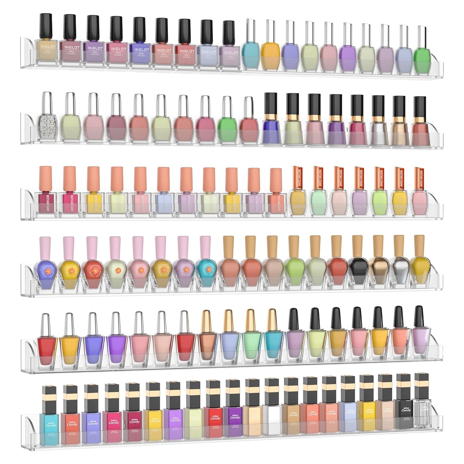 Estante de Esmalte de Uñas Hexsonhoma 24 Pulgadas Organizador 6 Unidades