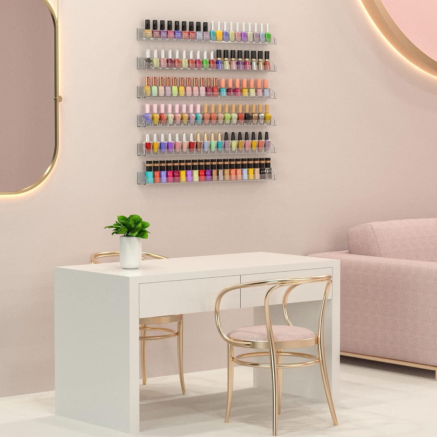 Estante de Esmalte de Uñas Hexsonhoma 24 Pulgadas Organizador 6 Unidades