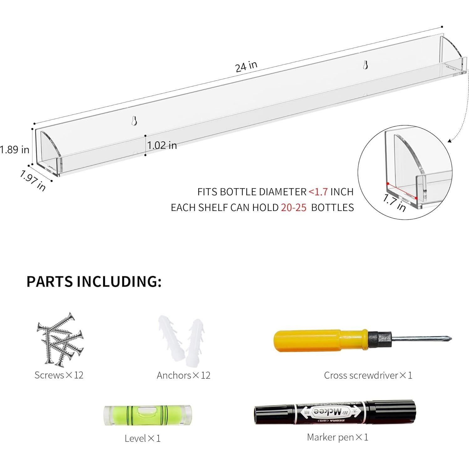 Estante de Esmalte de Uñas Hexsonhoma 24 Pulgadas Organizador 6 Unidades