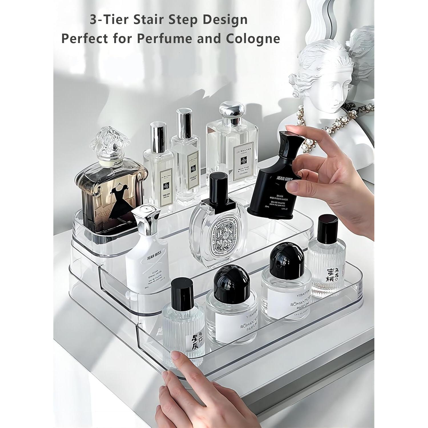 Organizador de Perfume Acrílico Rusnugic - 2 Estantes 3 Niveles