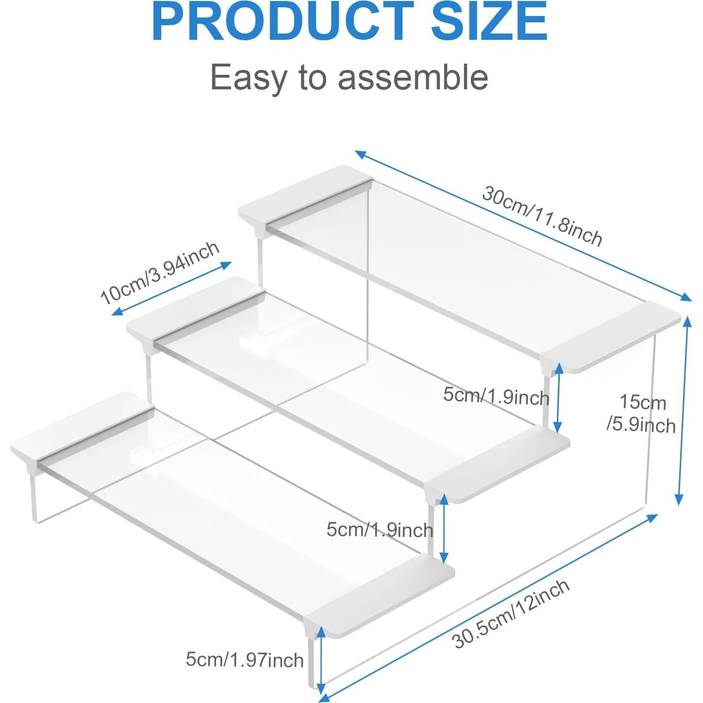 Soporte de exhibición acrílico KEMEAMZ 3 niveles 30x30.5x15cm