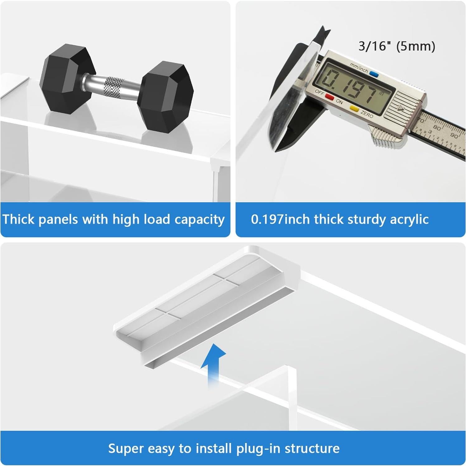 Soporte de exhibición acrílico KEMEAMZ 3 niveles 30x30.5x15cm