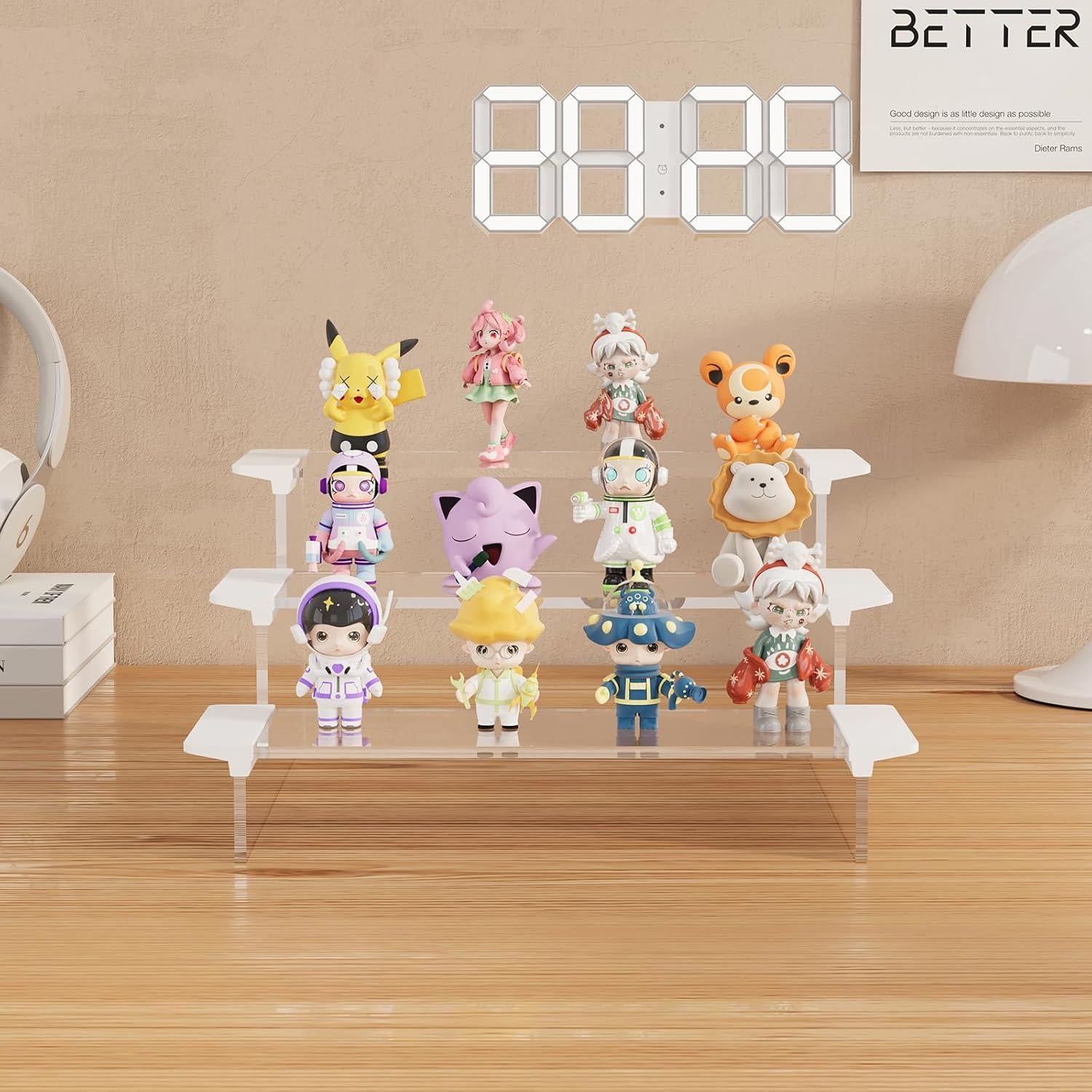 Soporte de exhibición acrílico KEMEAMZ 3 niveles 30x30.5x15cm