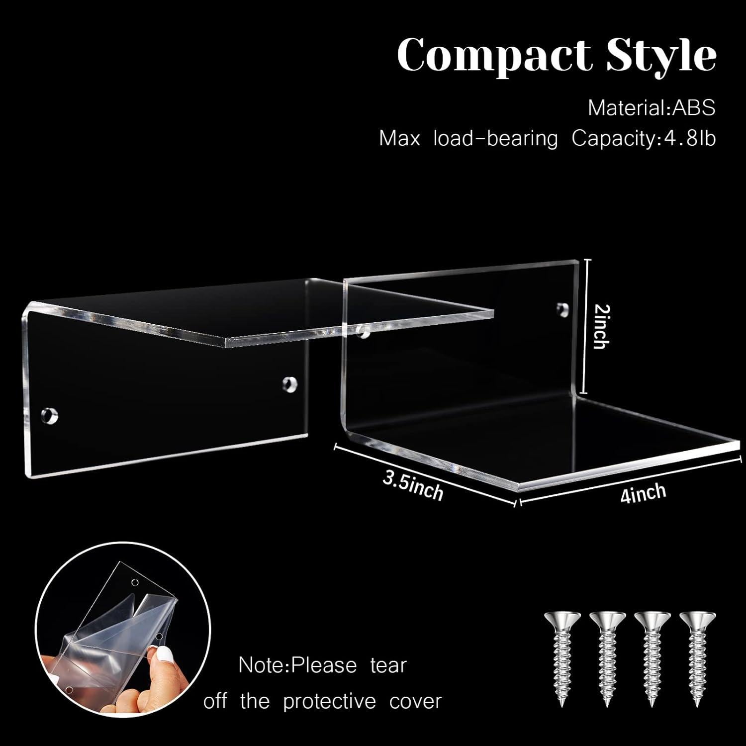 Estantes Flotantes Acrílicos Yalikop 10 Piezas 10x5 cm