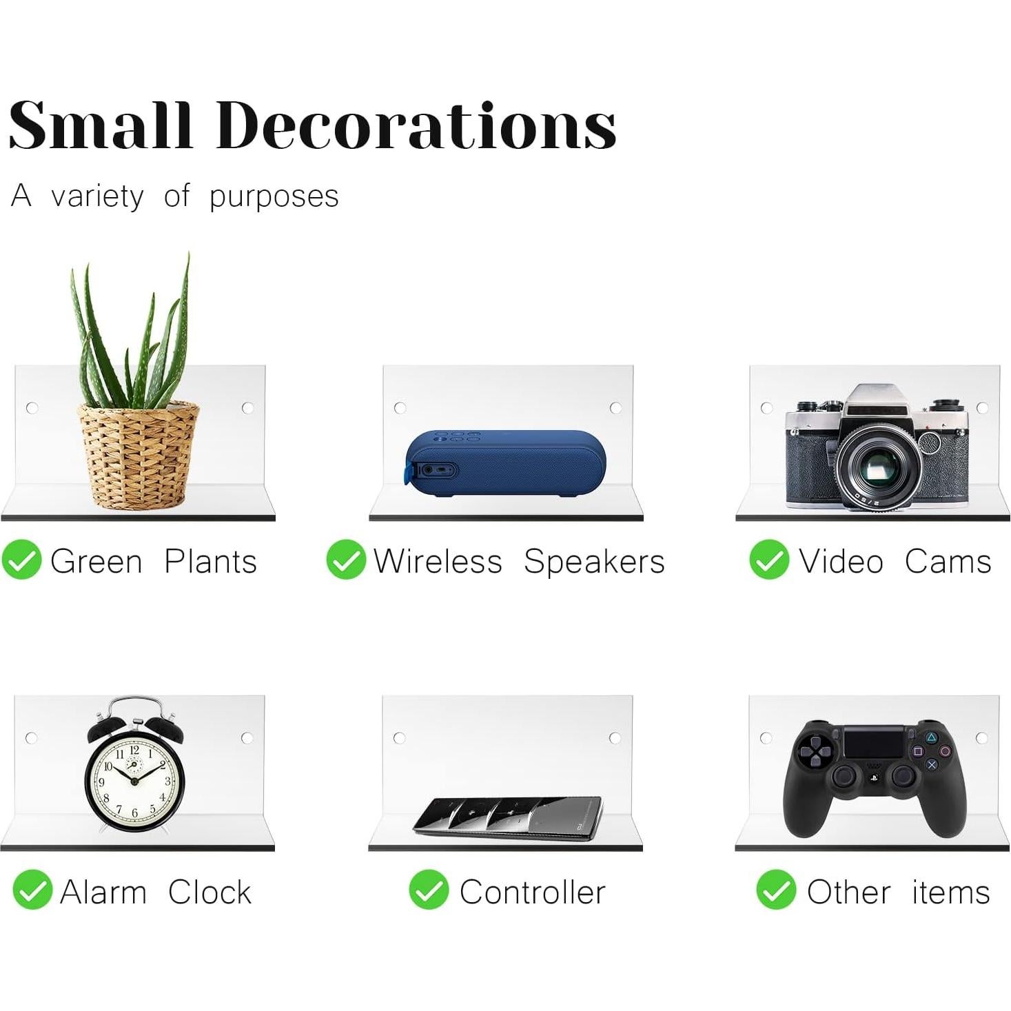 Estantes Flotantes Acrílicos Yalikop 10 Piezas 10x5 cm