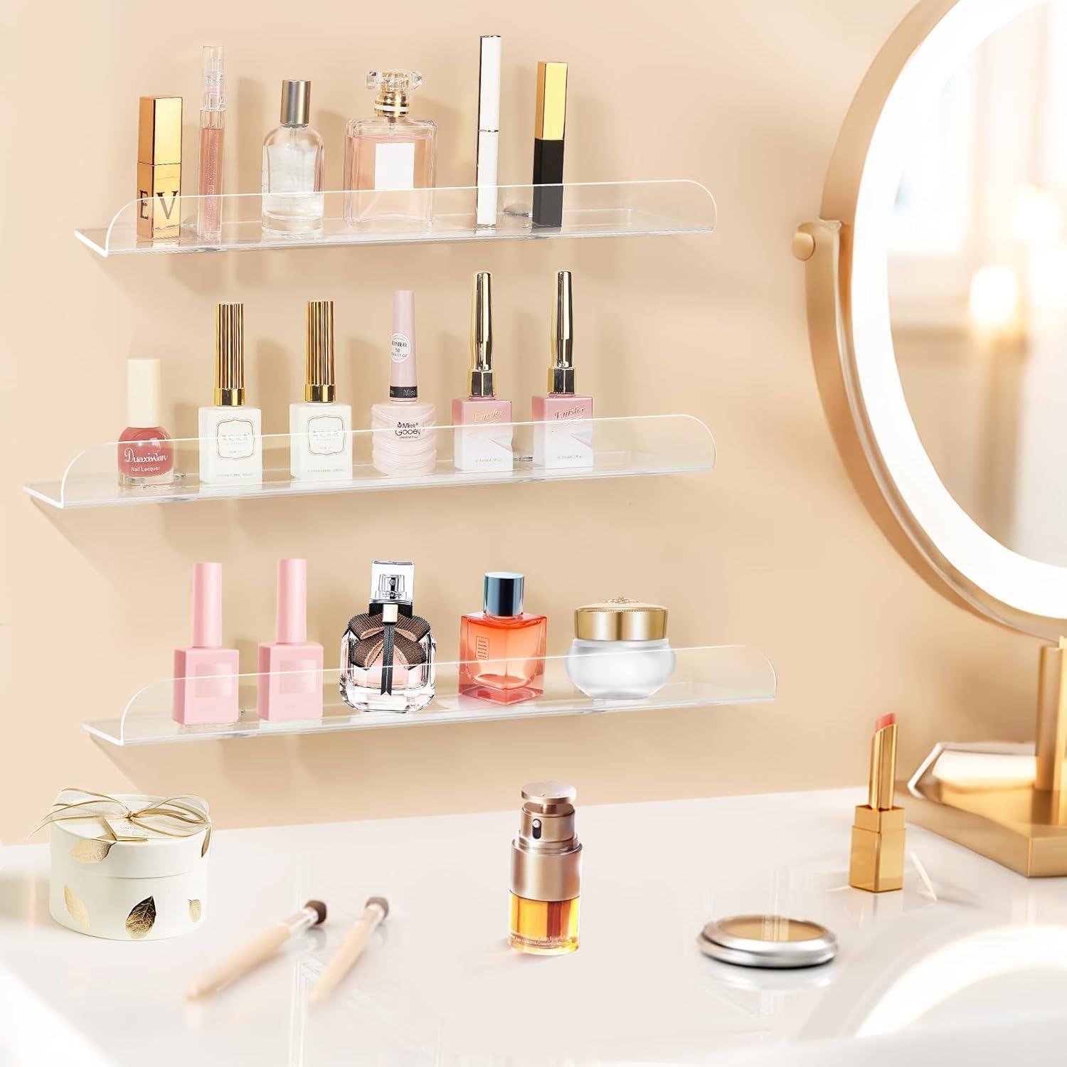 Estantes Flotantes Acrílico Wooshwa 40x9 cm, Paquete de 3