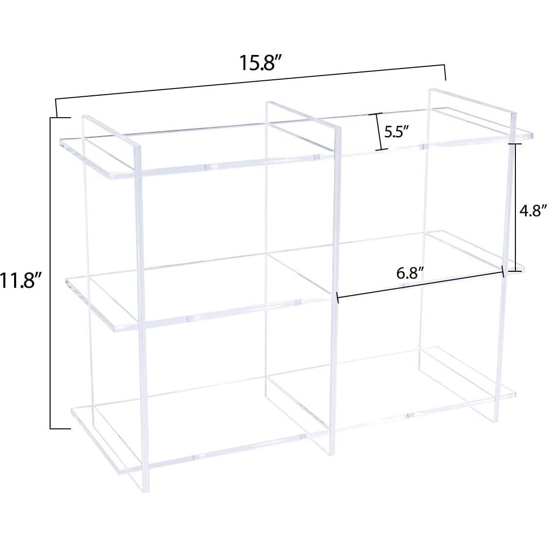 Estante de exhibición acrílico 3 niveles Sumerflos 40.1x14x30cm