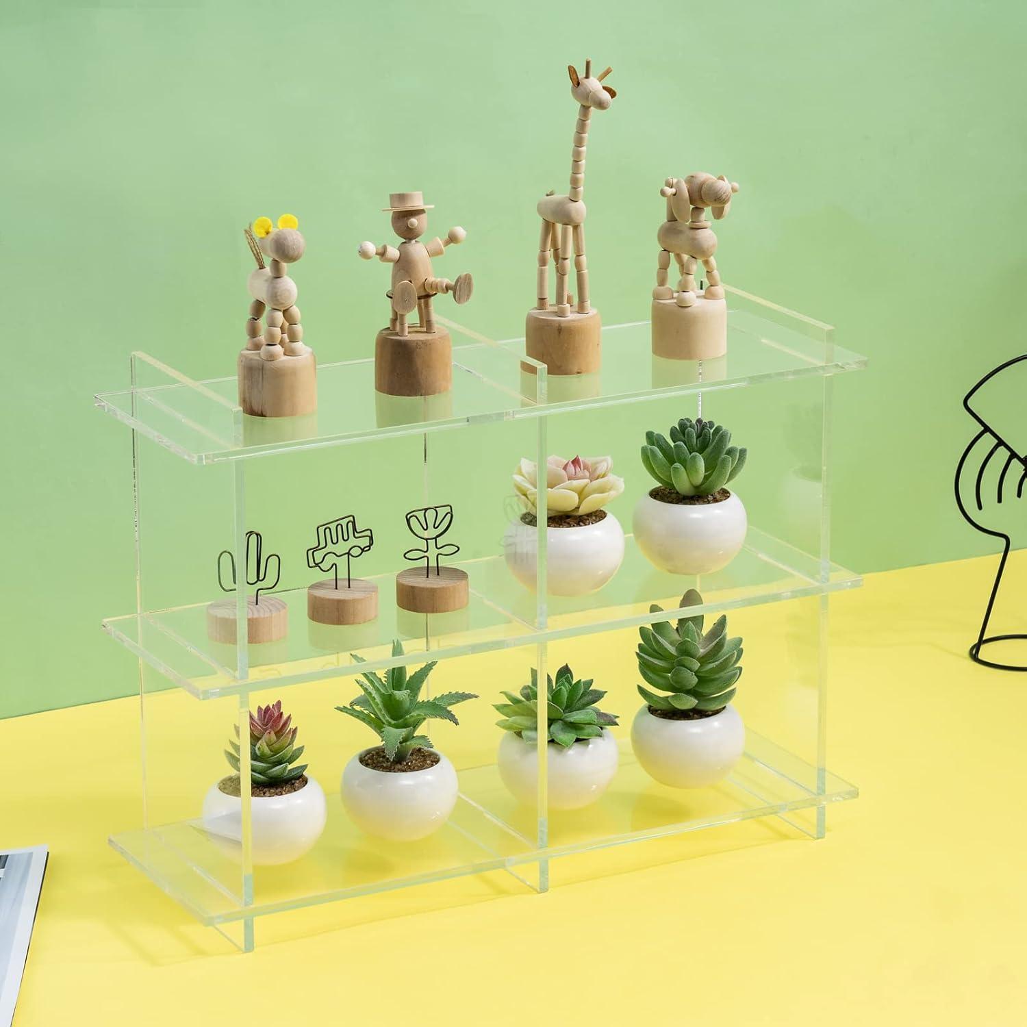 Estante de exhibición acrílico 3 niveles Sumerflos 40.1x14x30cm