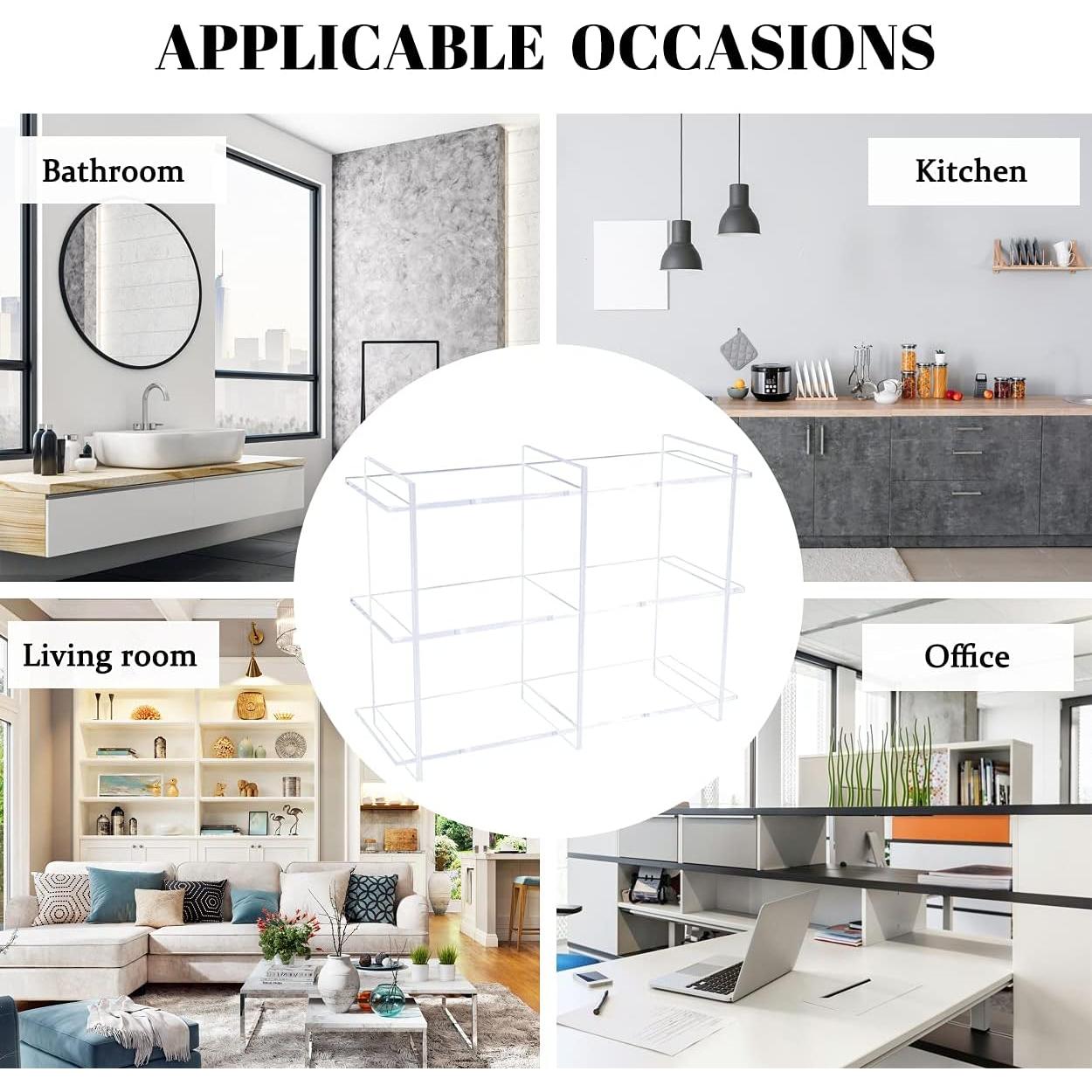 Estante de exhibición acrílico 3 niveles Sumerflos 40.1x14x30cm