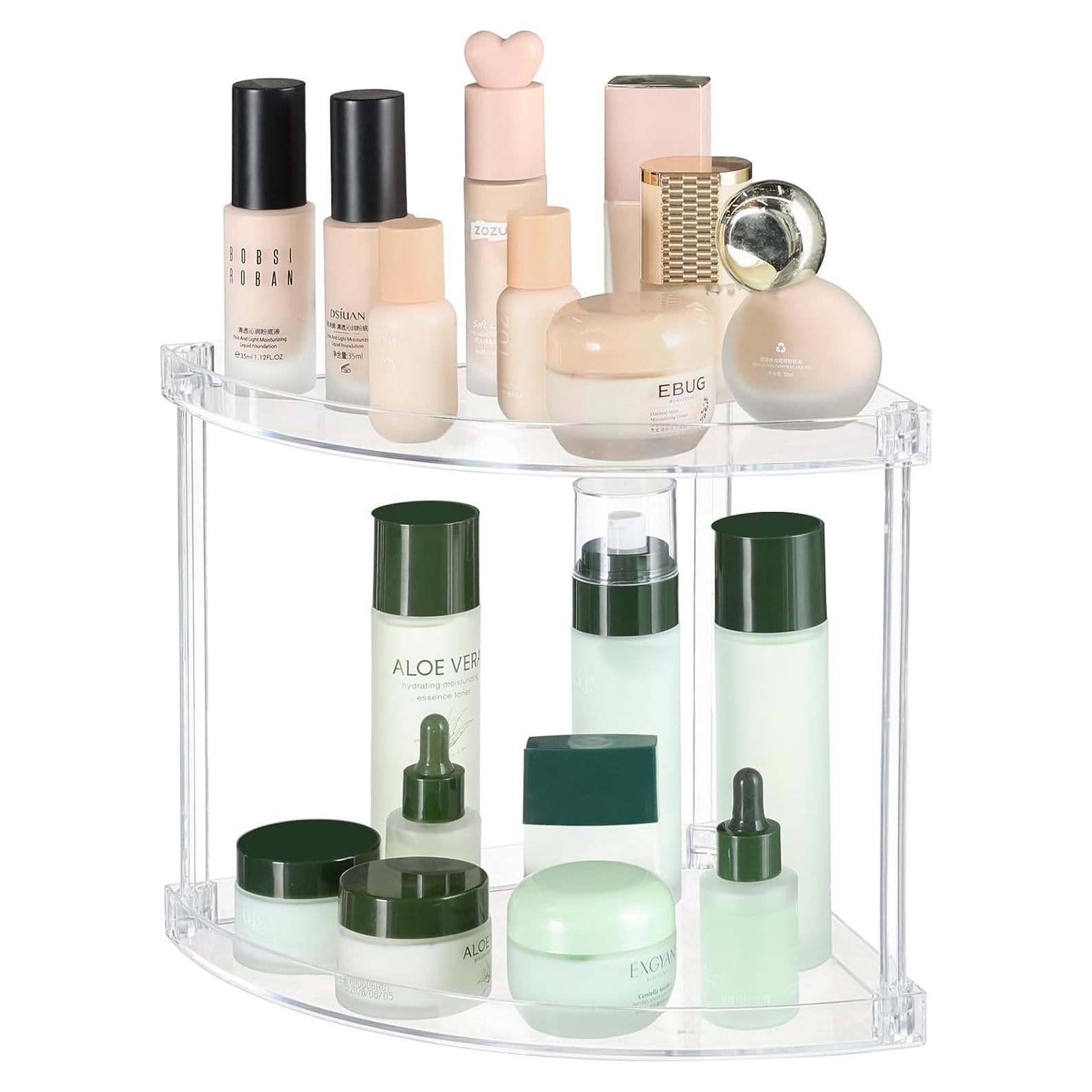 Estante de Esquina Acrílico Transparente Yieach 2 Niveles 23.37 cm