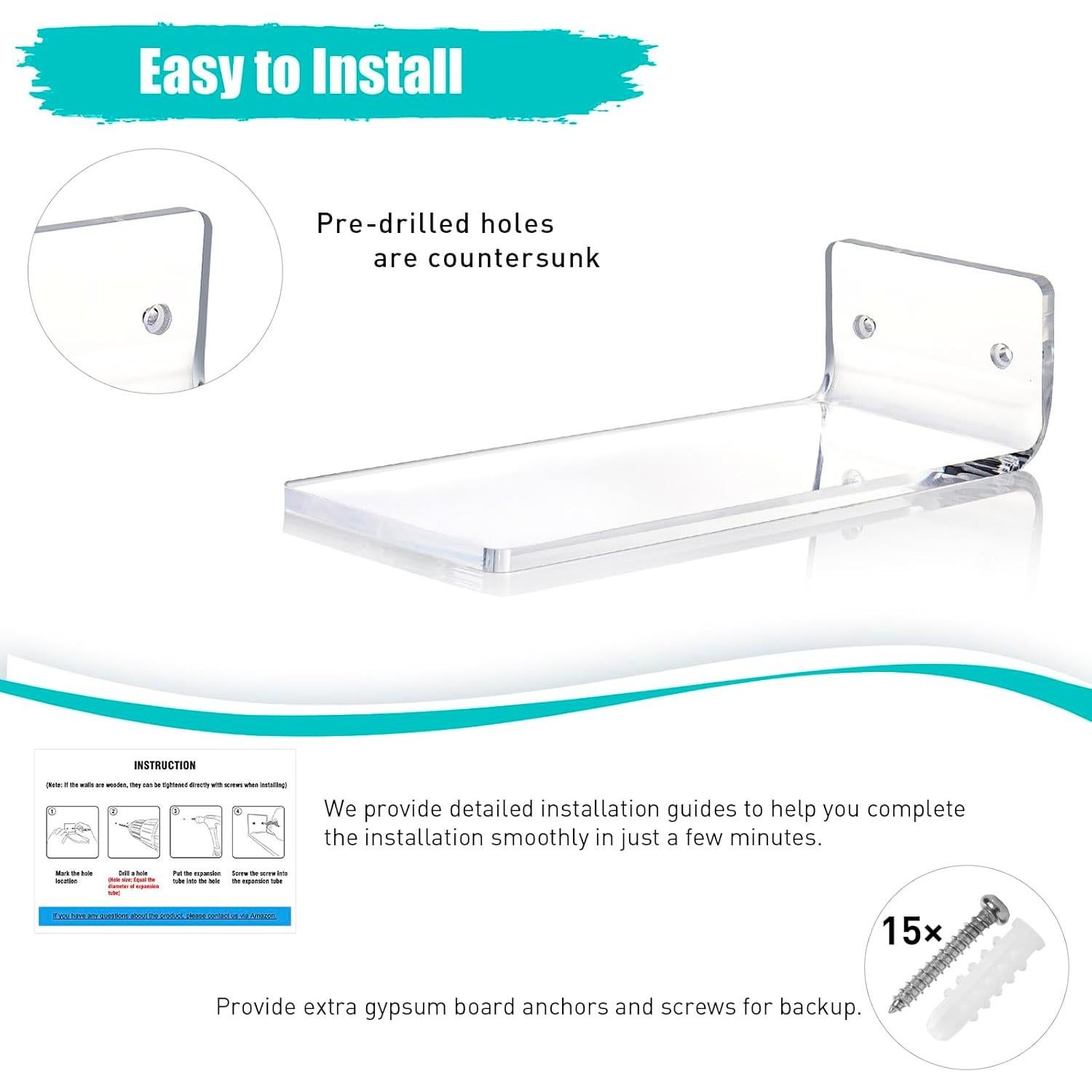 Estantes Flotantes para Zapatos SIPRDE - Juego de 6 Acrílico