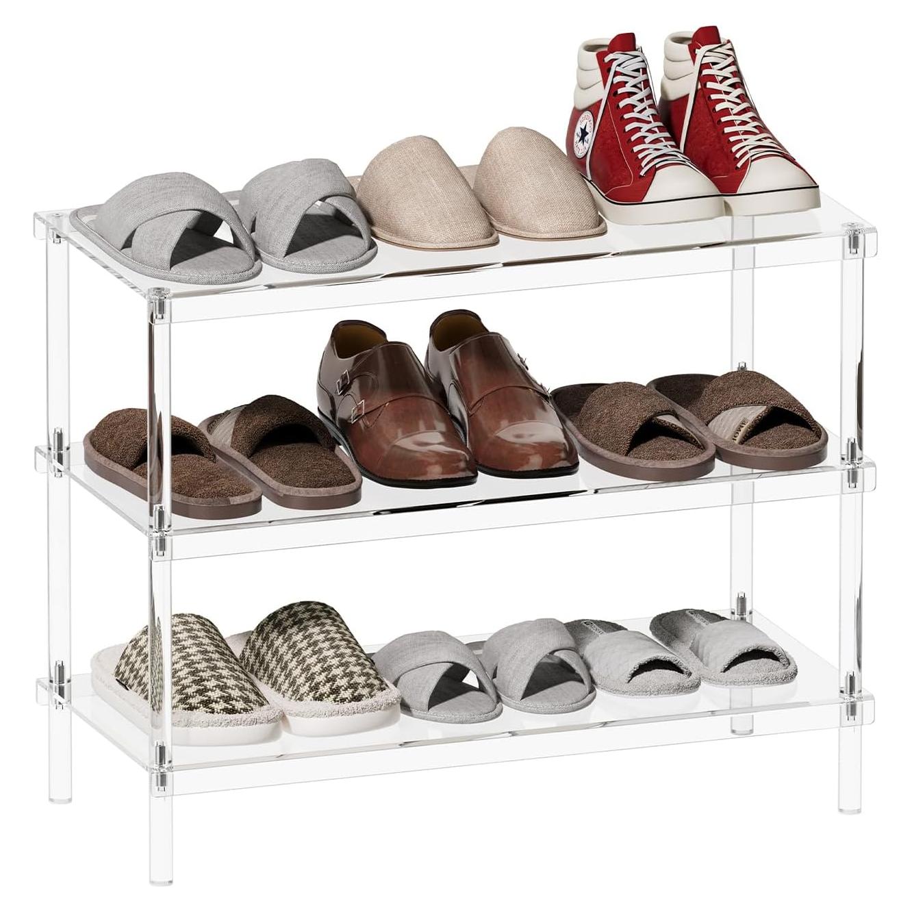Estante para Zapatos Acrílico Aquiver 3 Niveles 65x30x51.5 cm