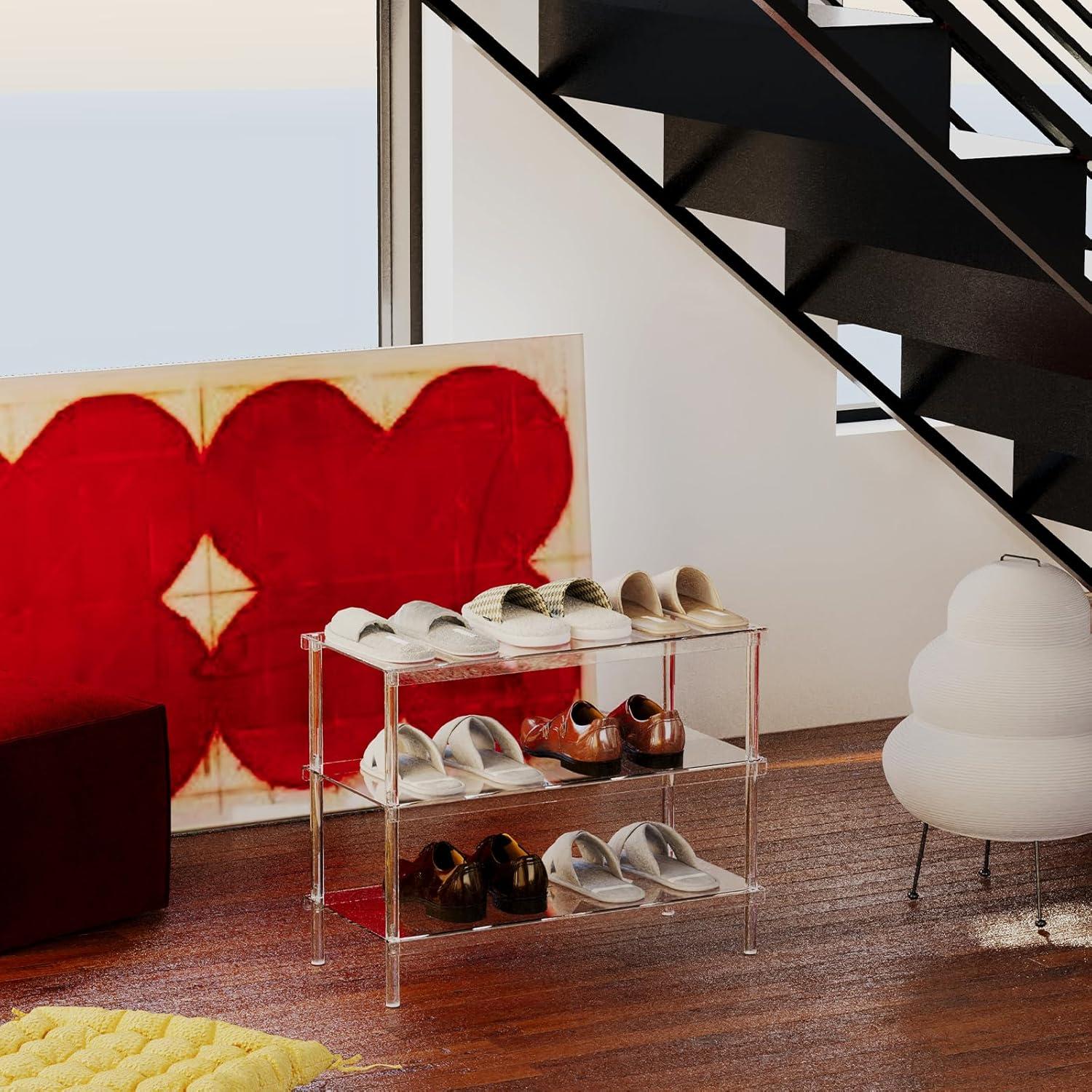 Estante para Zapatos Acrílico Aquiver 3 Niveles 65x30x51.5 cm