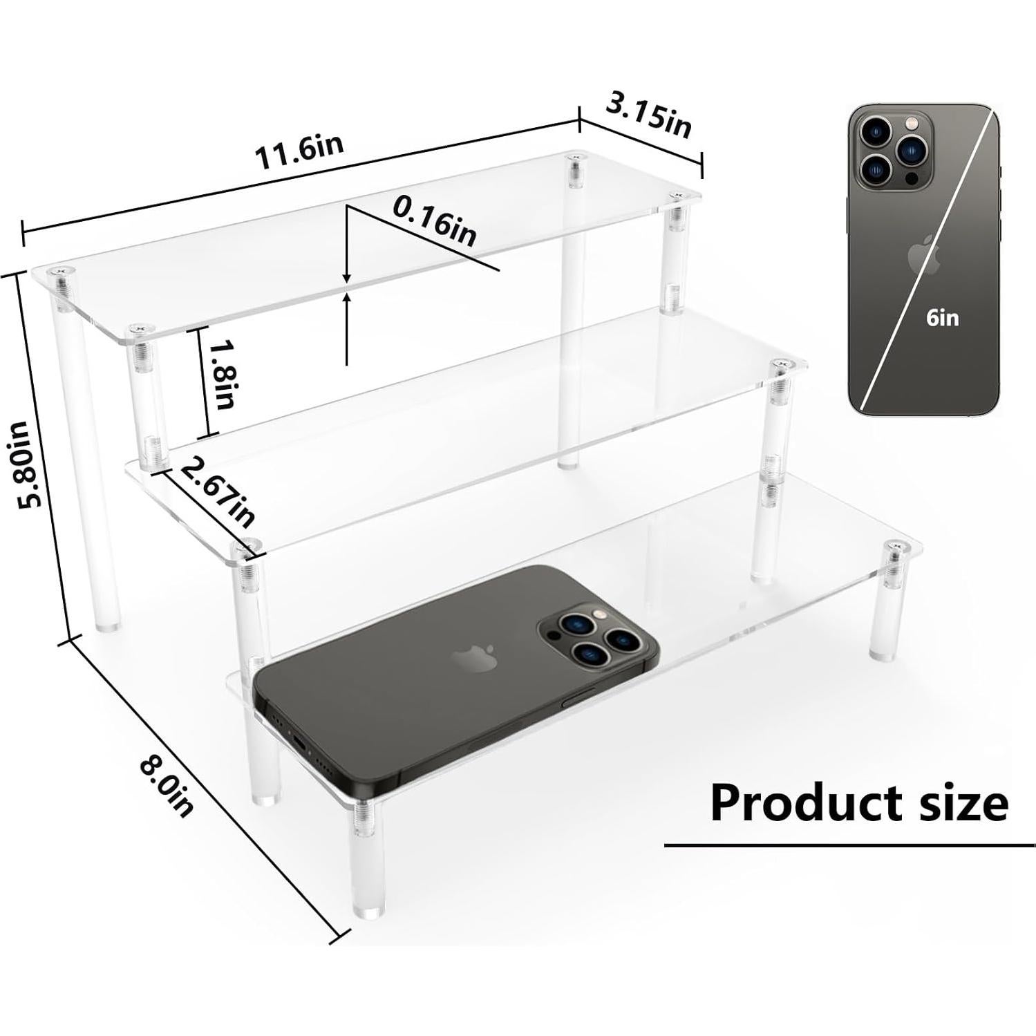 Soporte de Exhibición Acrílico AZEAM 3 Niveles para Cupcakes y Perfumes