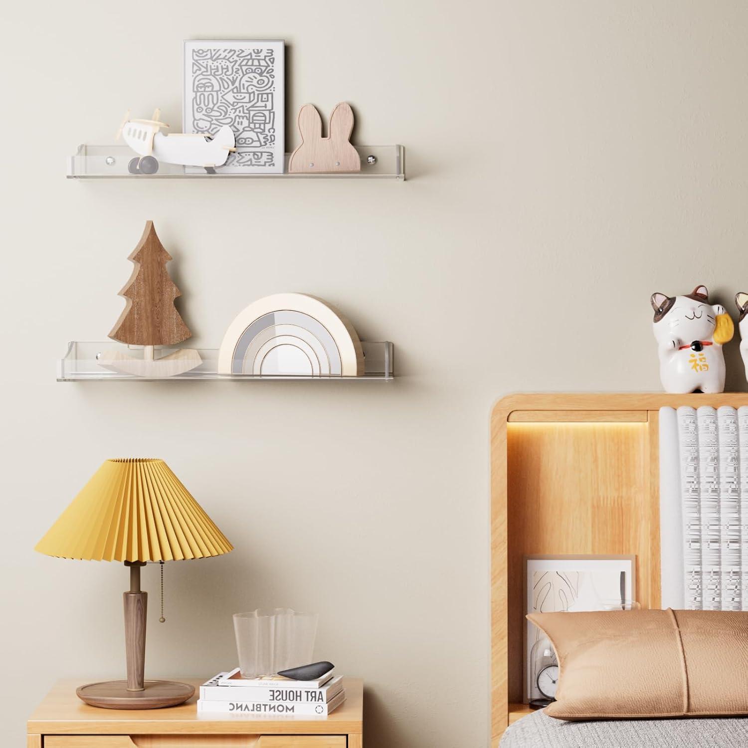 Estantes Flotantes de Acrílico Poerlve - 3 Paquete Transparente