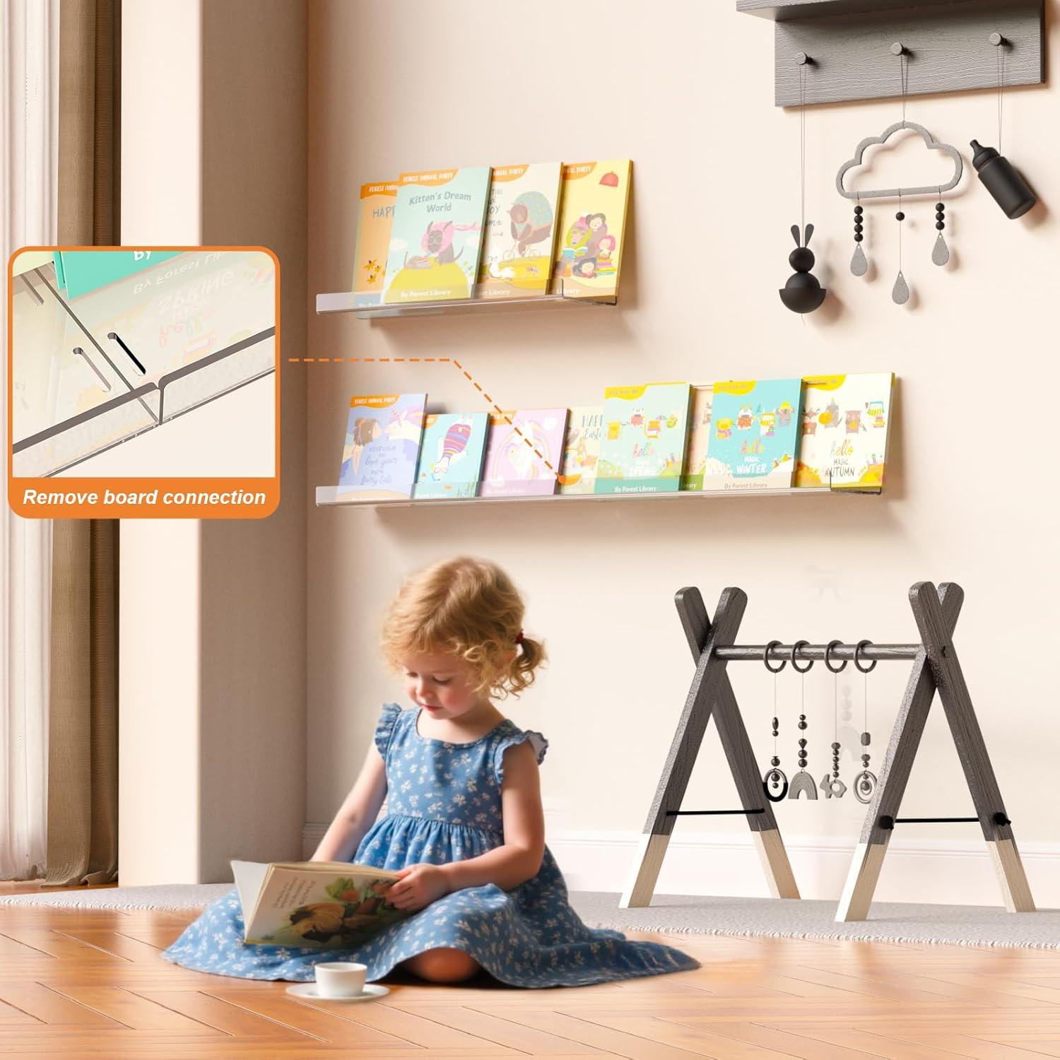 Estantes Flotantes de Acrílico Poerlve - 3 Paquete Transparente