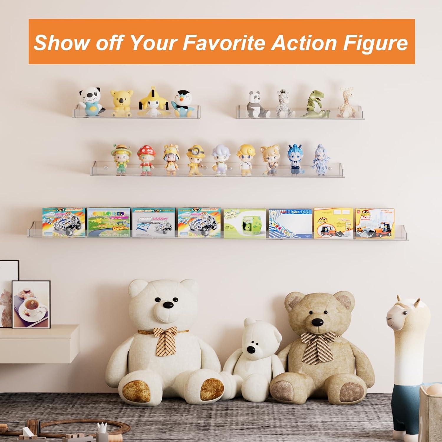 Estantes Flotantes de Acrílico Poerlve - 3 Paquete Transparente