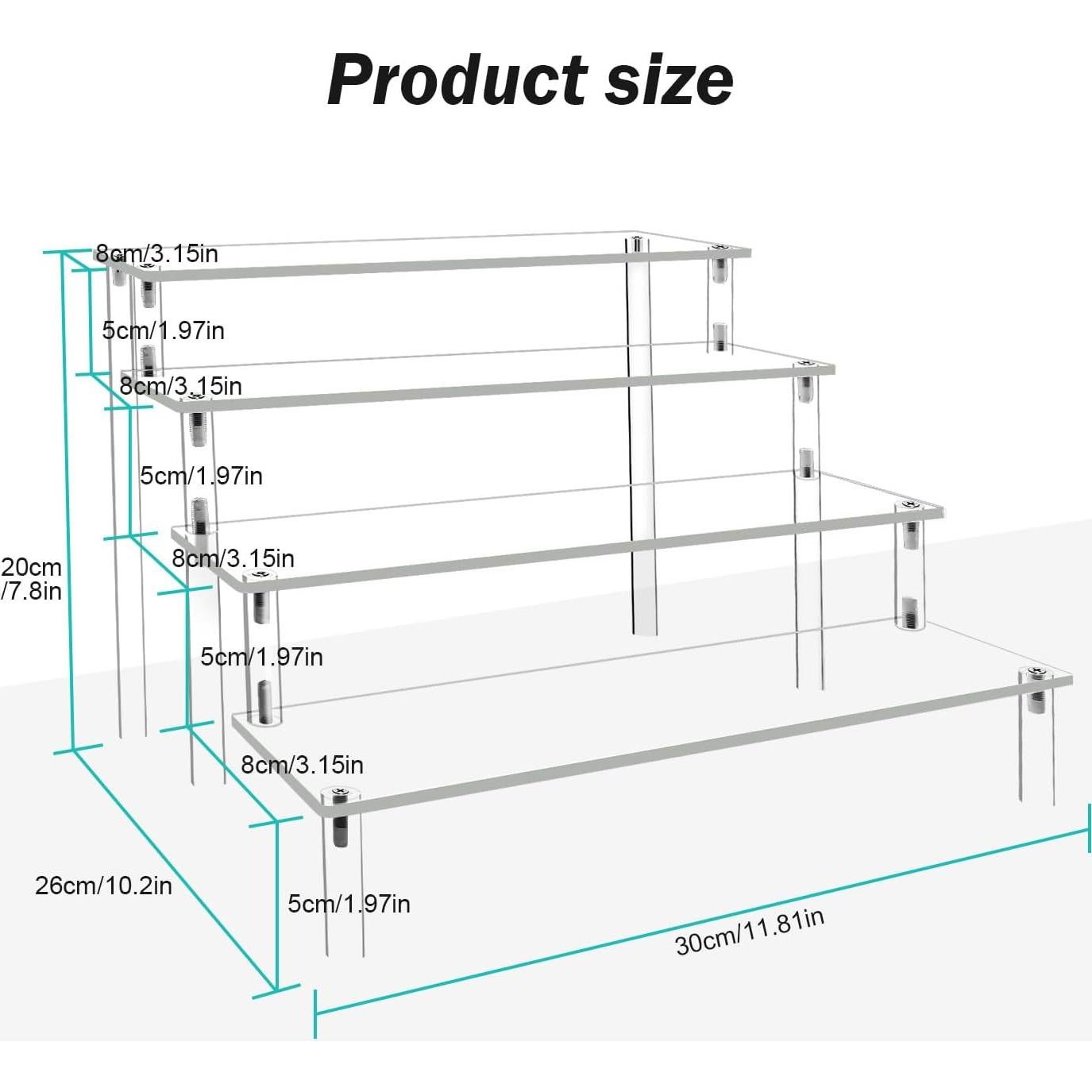 Soporte acrílico de exhibición 4 niveles M-sorflly para perfumes