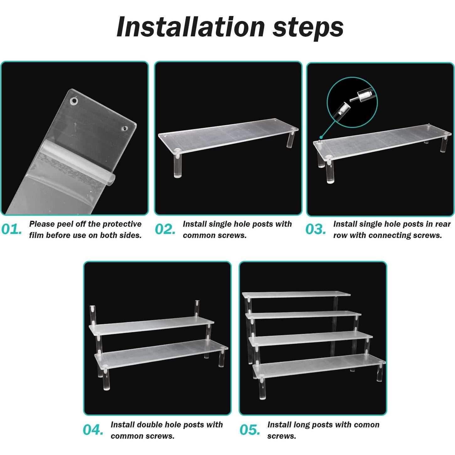 Soporte acrílico de exhibición 4 niveles M-sorflly para perfumes