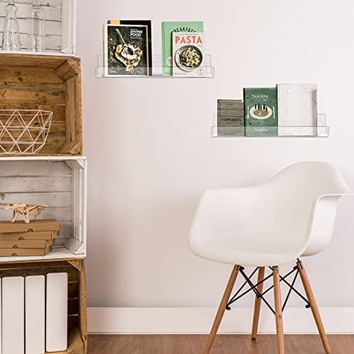 Estante Flotante de Acrílico Blulu 34.69x6.48 cm - 4 Unidades