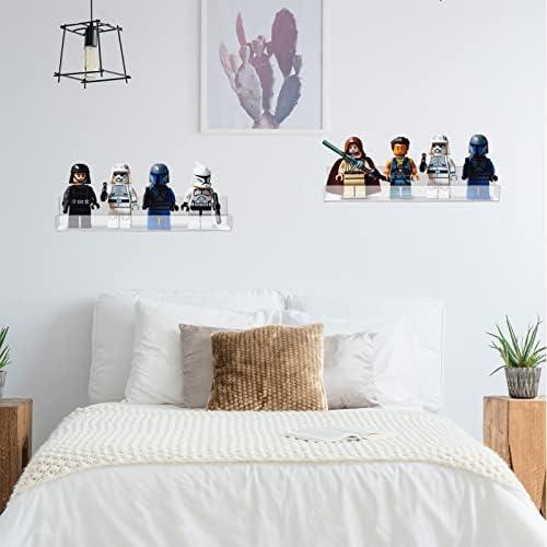 Estante Flotante de Acrílico Blulu 34.69x6.48 cm - 4 Unidades