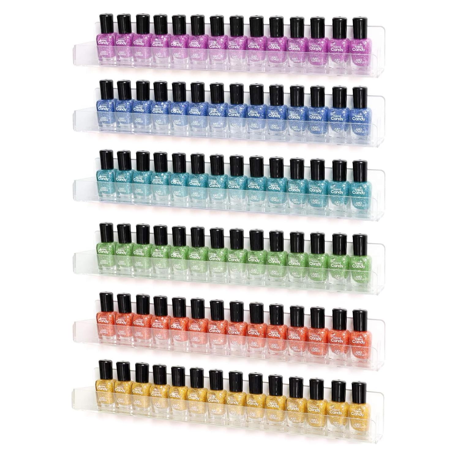 Estante de Esmalte de Uñas BTremary Montado en Pared 6 Niveles