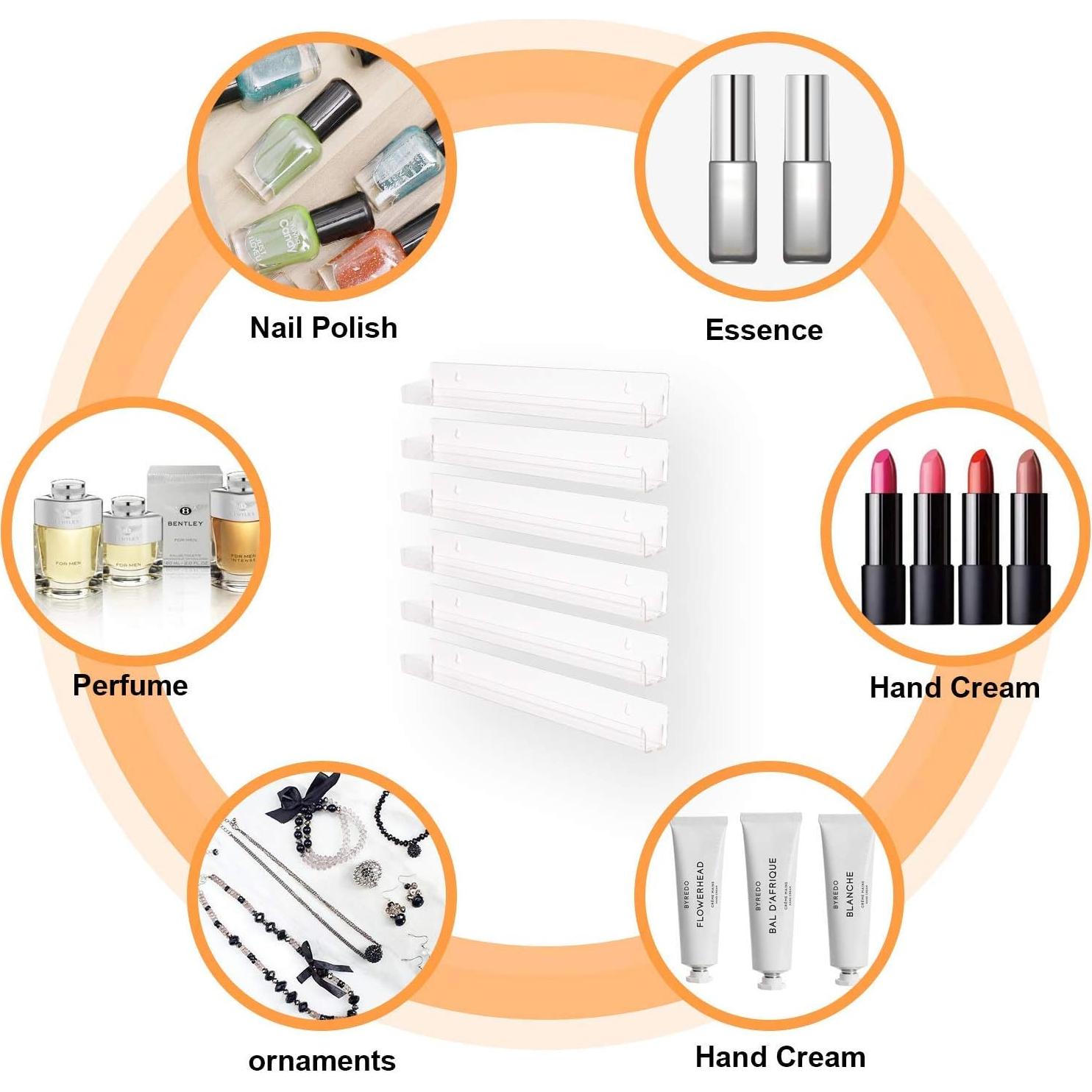 Estante de Esmalte de Uñas BTremary Montado en Pared 6 Niveles