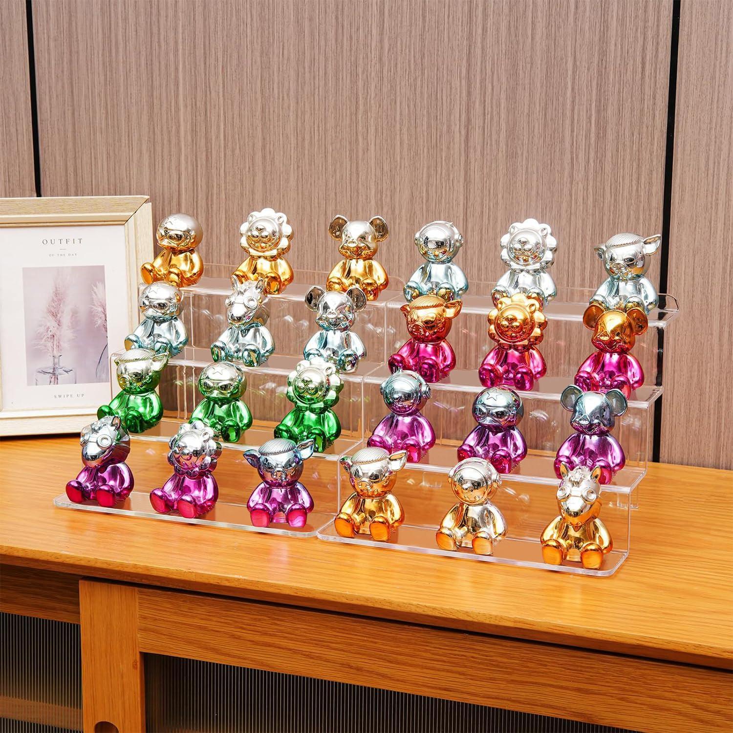 Paquete de 2 Soportes de Exhibición Acrílico 4 Niveles 30.48 cm