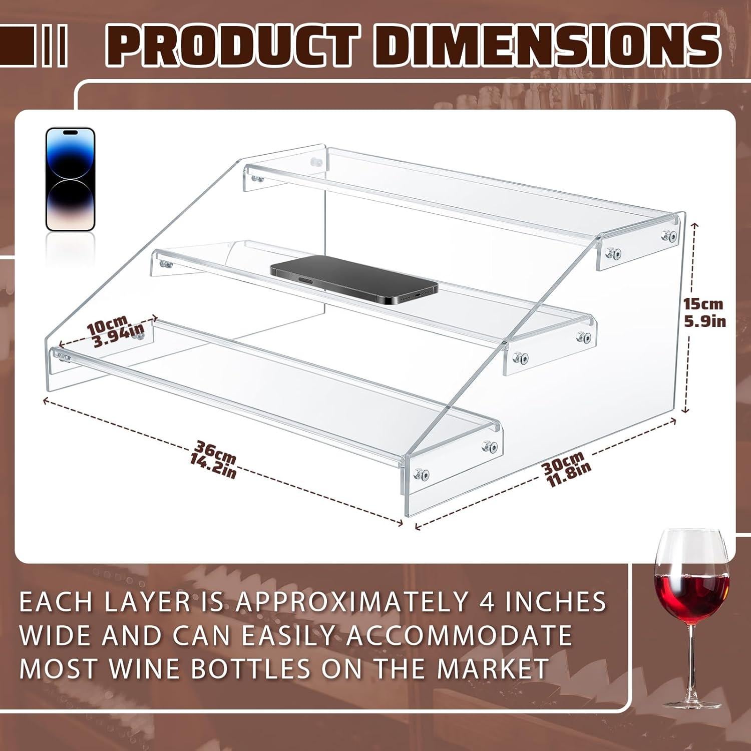 Estante de Exhibición de Acrílico RattanView 3 Niveles 36x30 cm