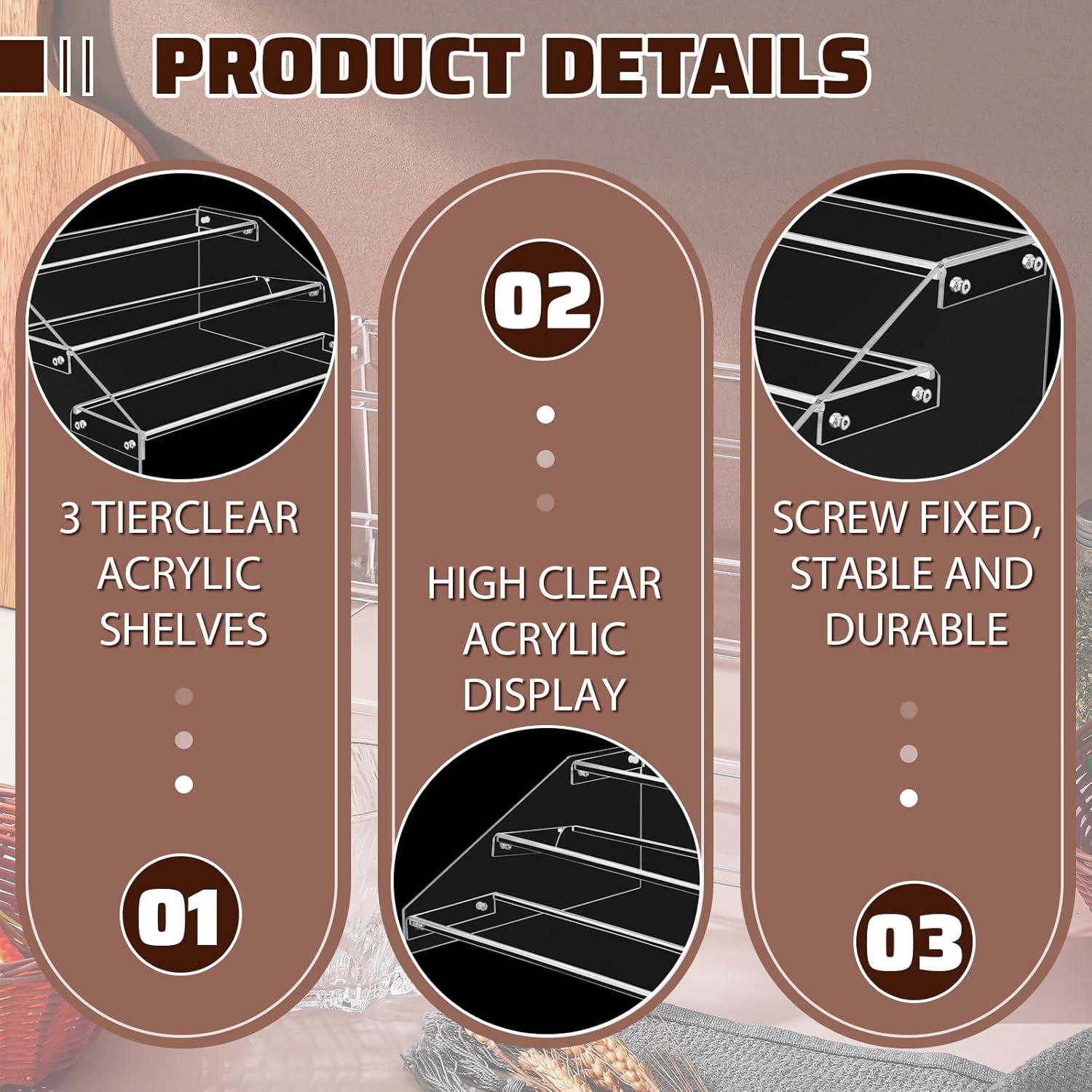 Estante de Exhibición de Acrílico RattanView 3 Niveles 36x30 cm