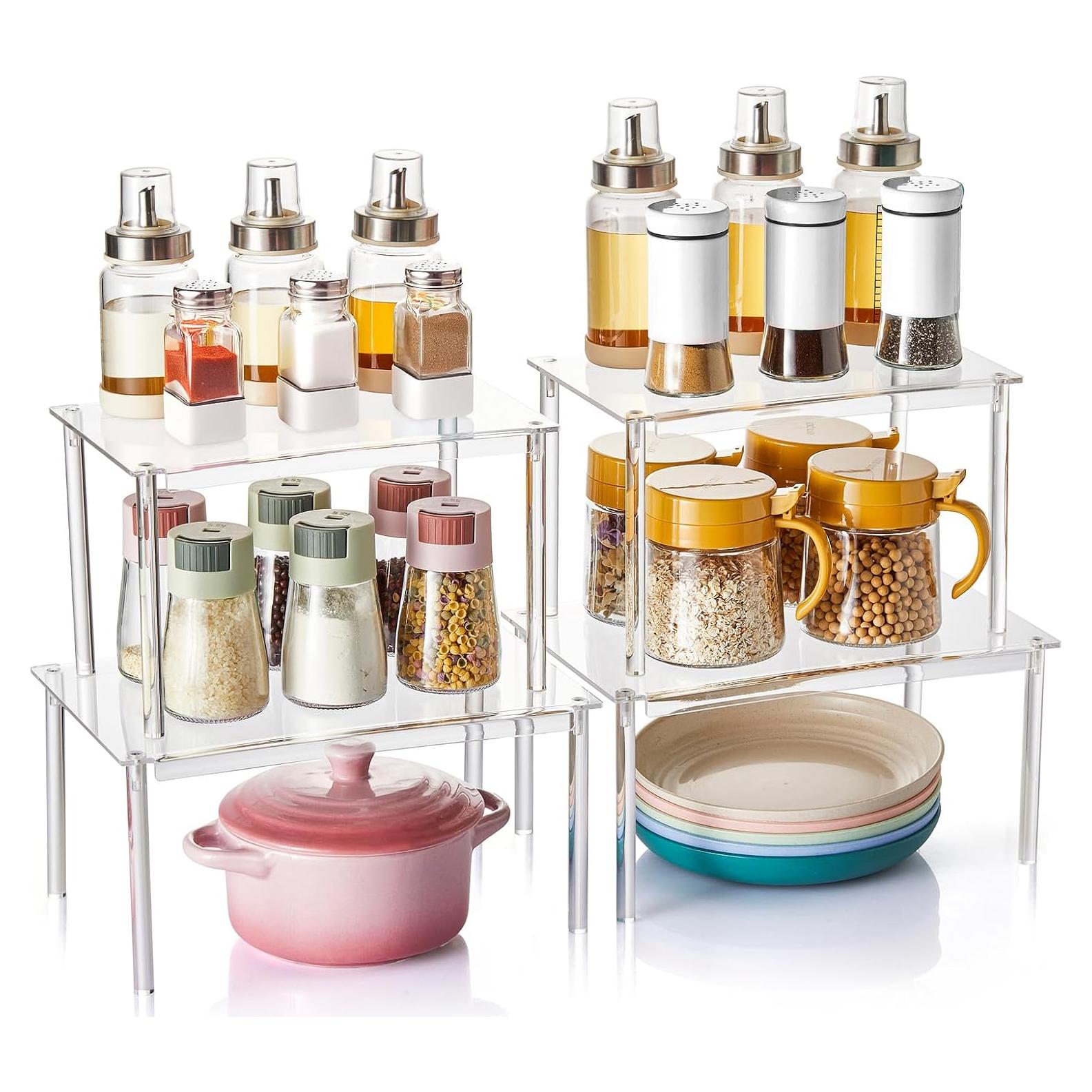 Estante Organizador de Especias Nuoex, Juego de 4, Acrílico