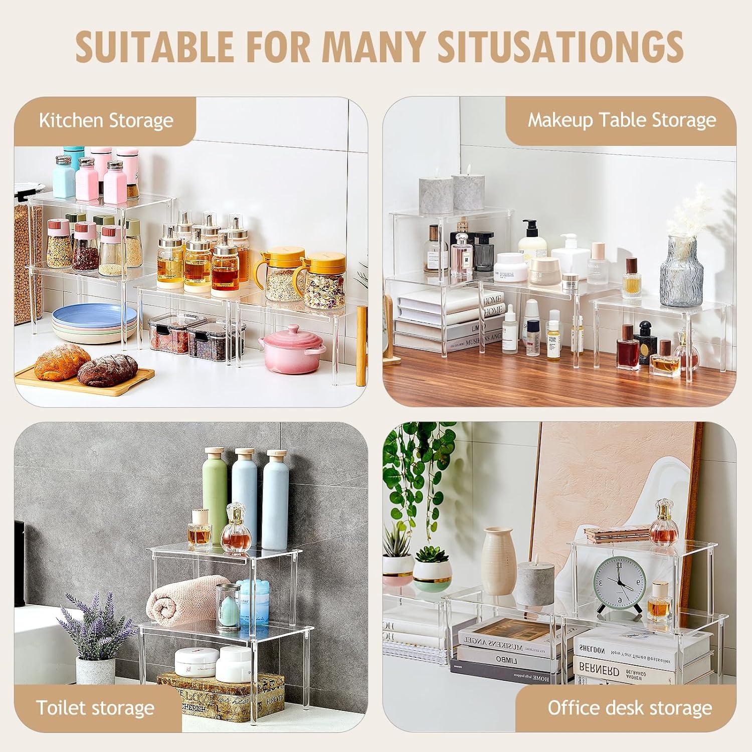 Estante Organizador de Especias Nuoex, Juego de 4, Acrílico