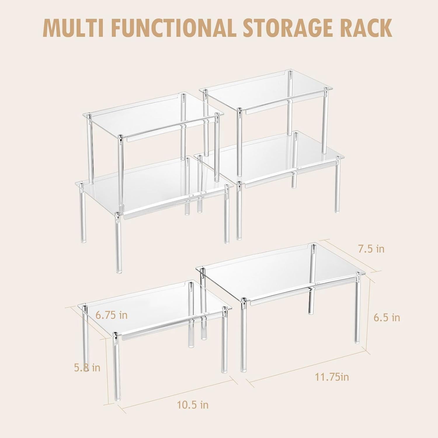 Estante Organizador de Especias Nuoex, Juego de 4, Acrílico