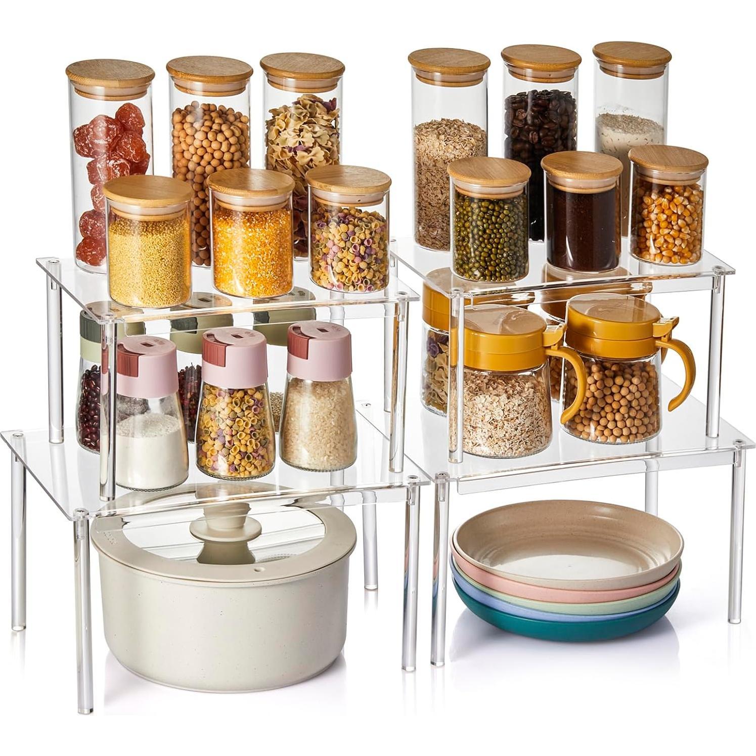 Estante Organizador de Especias Nuoex, Juego de 4, Acrílico