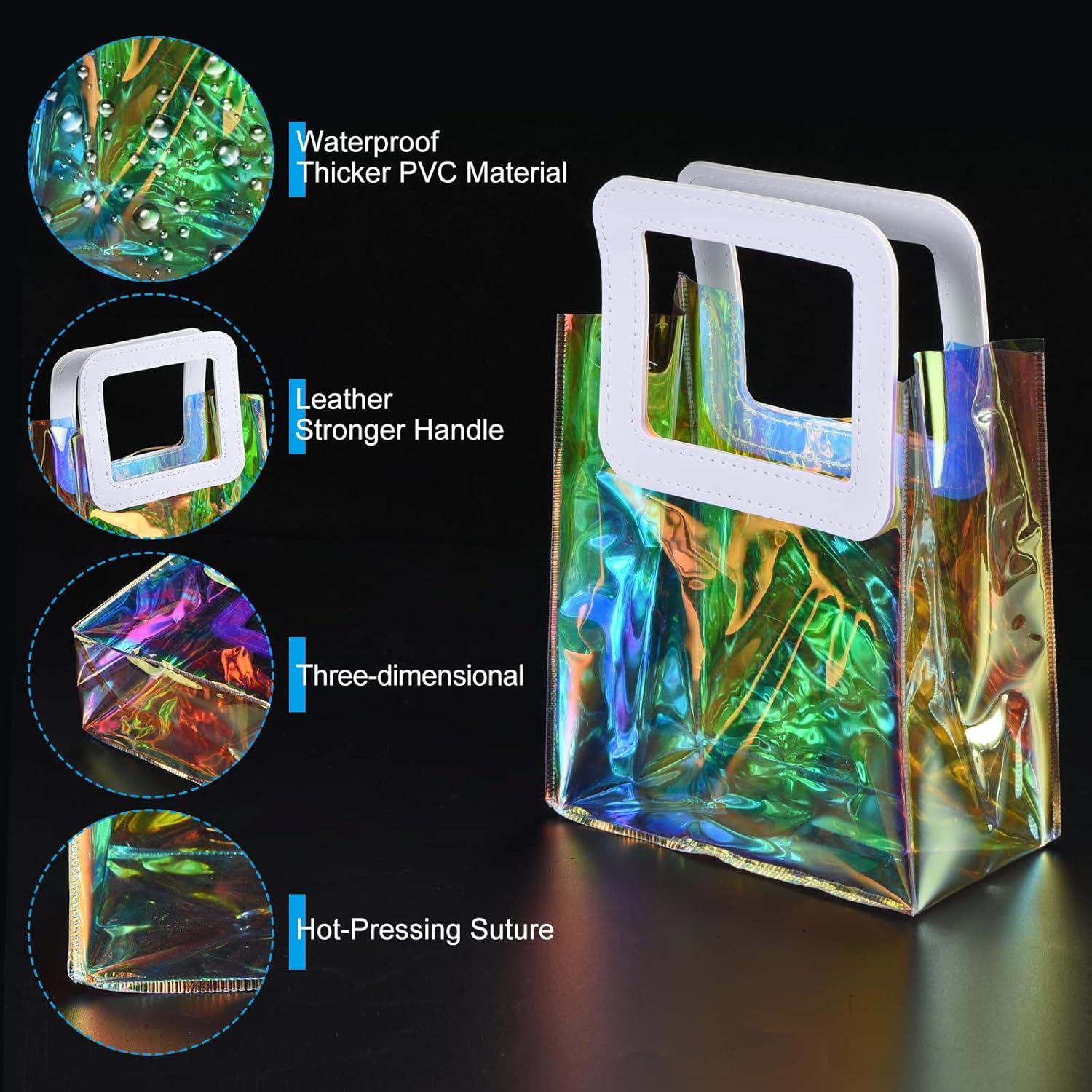 PATIKIL Paquete de 20 Bolsas de Regalo Holográficas 18x10x20 cm