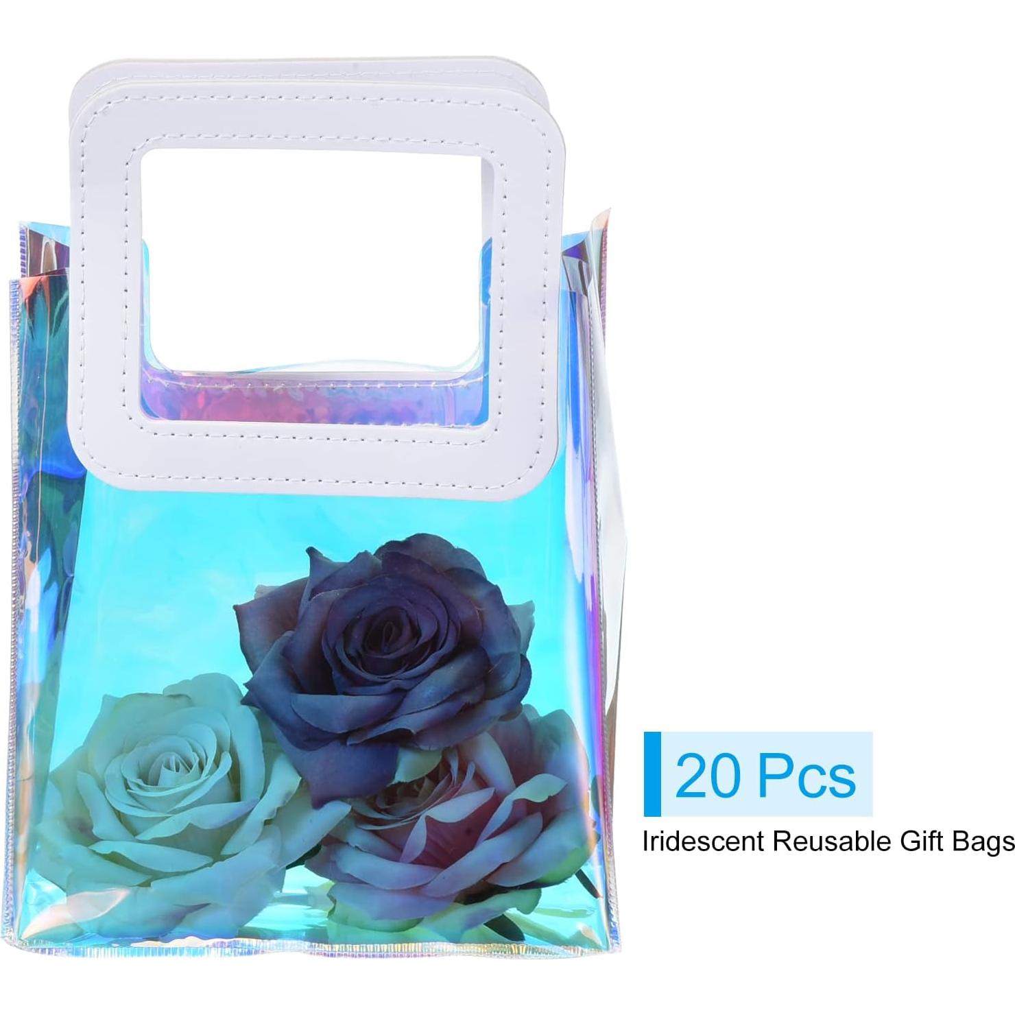 PATIKIL Paquete de 20 Bolsas de Regalo Holográficas 18x10x20 cm