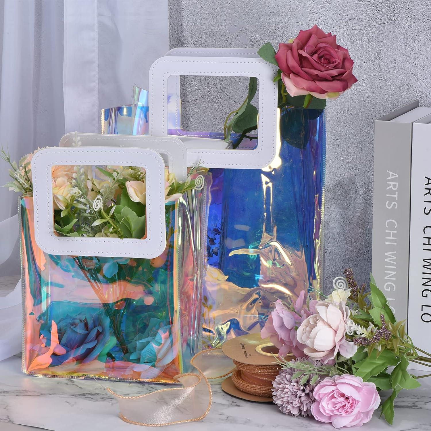 PATIKIL Paquete de 20 Bolsas de Regalo Holográficas 18x10x20 cm