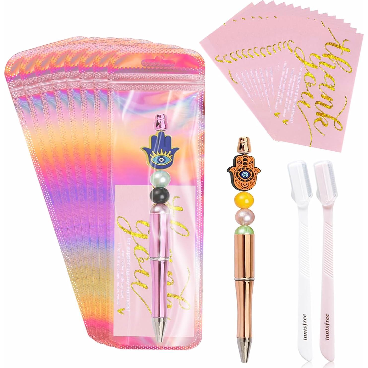 200 Pcs Bolsas Holográficas Reutilizables + Tarjetas Agradecimiento