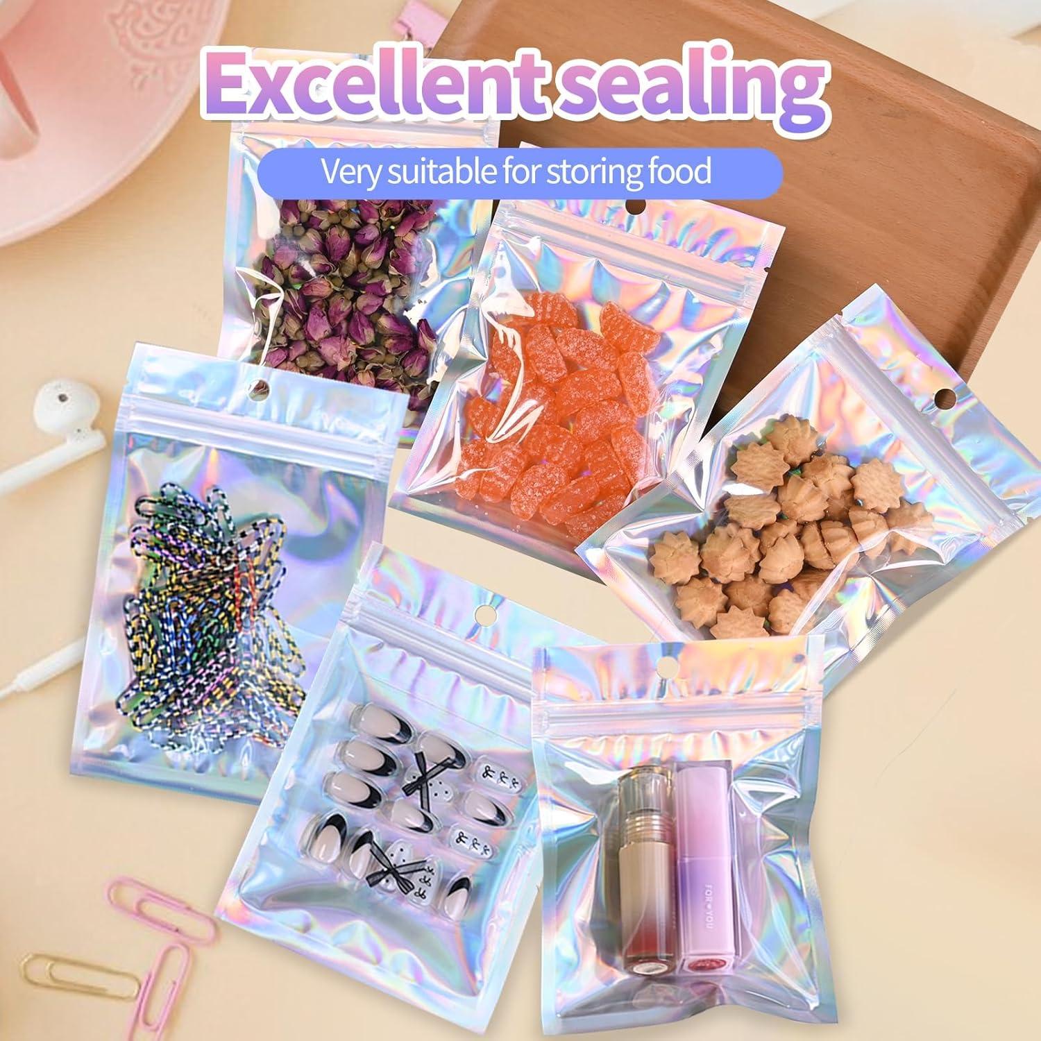 Bolsas Mylar Holográficas 4x6" 120Pcs NexLevVac Reutilizables