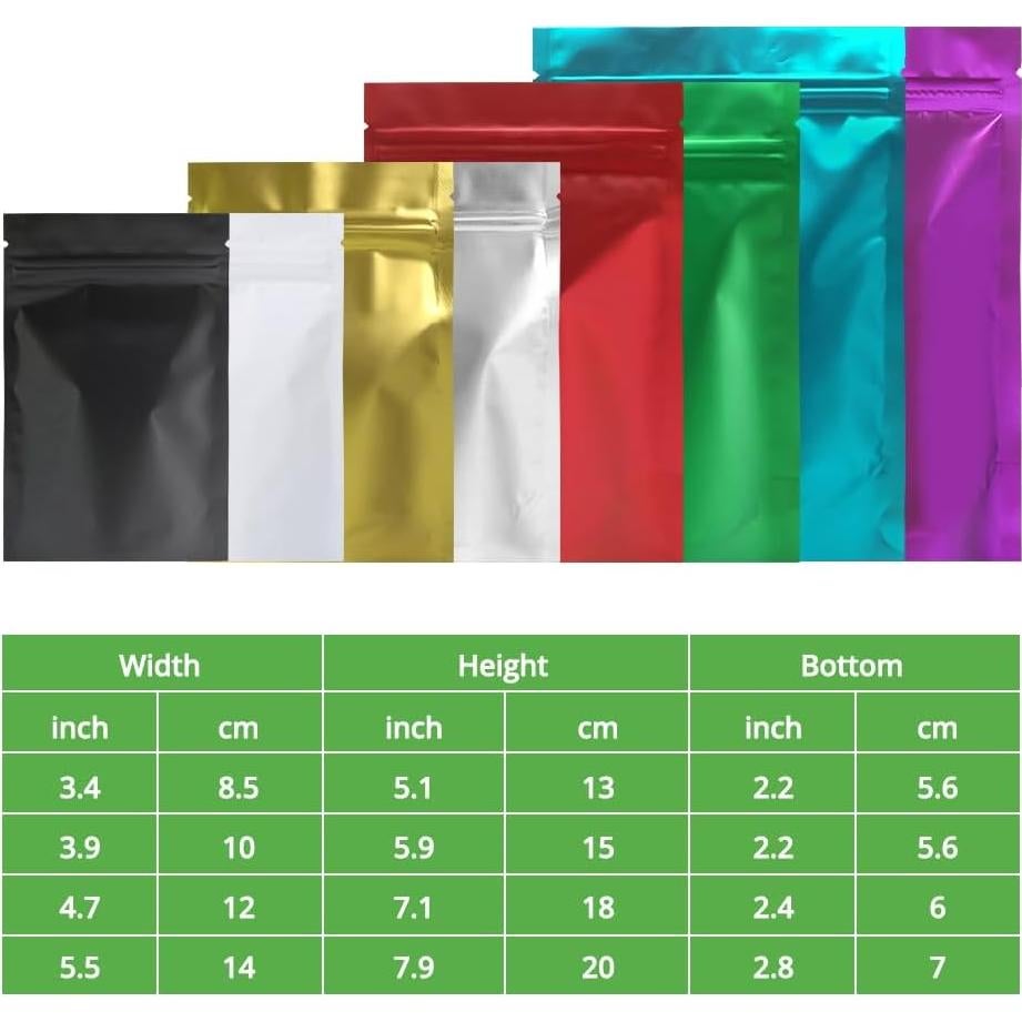 Bolsas Reutilizables 4CP 10.16x15.24 cm con Ventana Plateadas