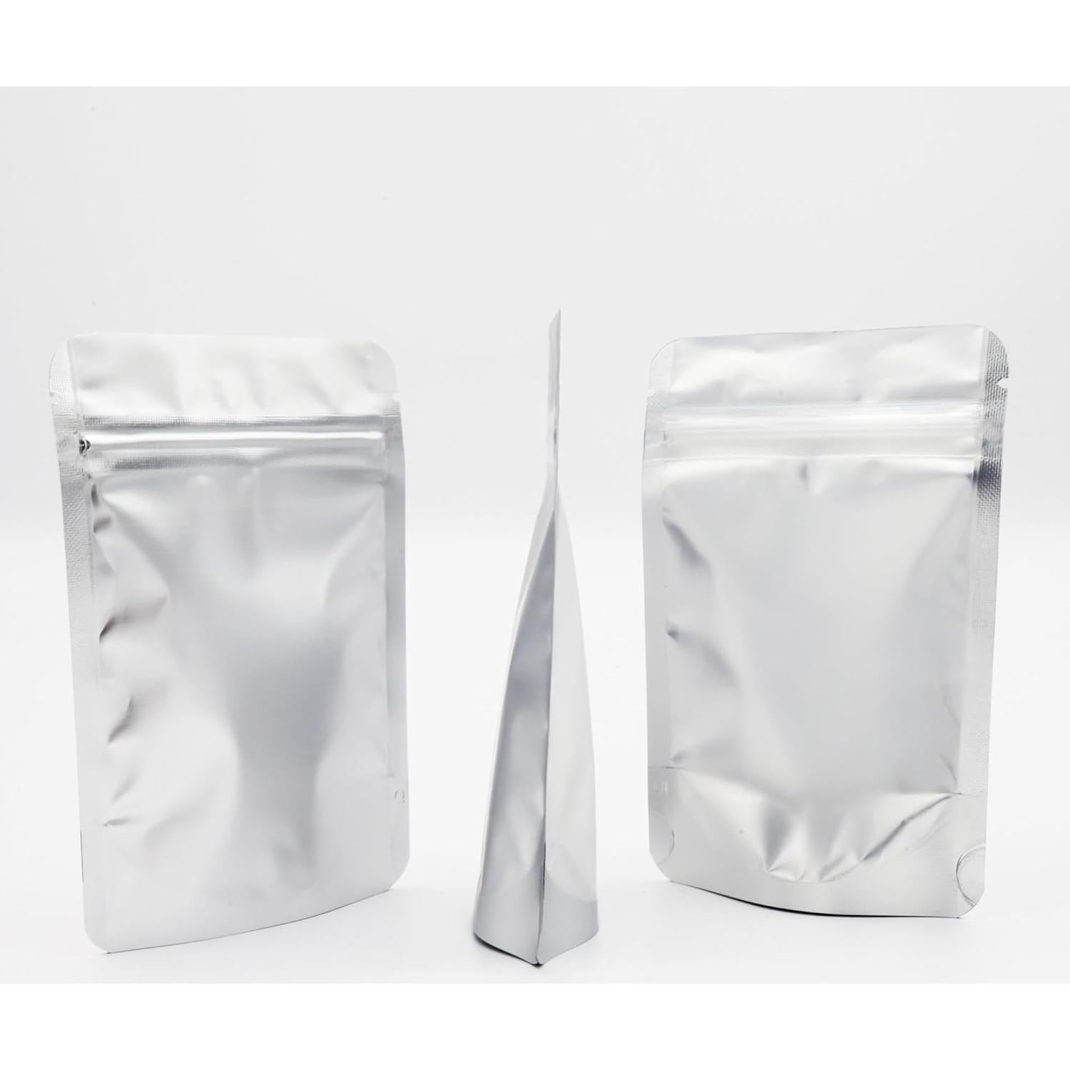 Bolsas Reutilizables 4CP 10.16x15.24 cm con Ventana Plateadas