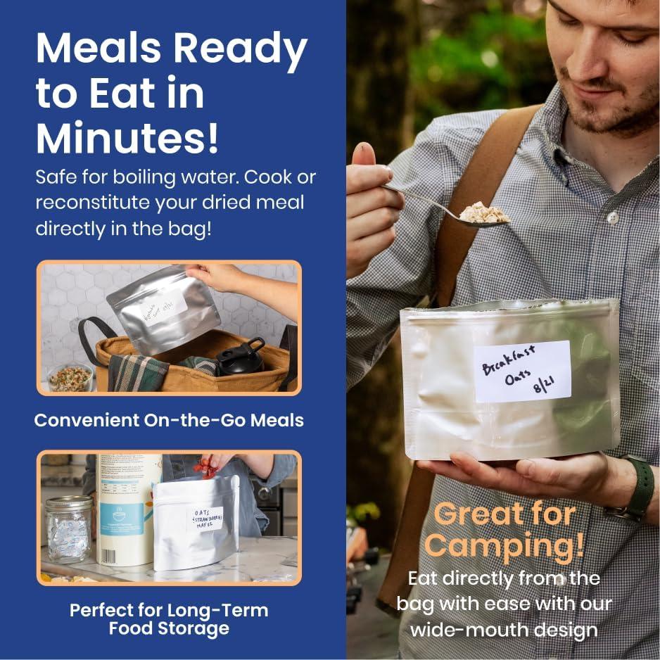 Bolsas Mylar Wallaby 30 Paquetes 0.4L con Absorbentes de Oxígeno