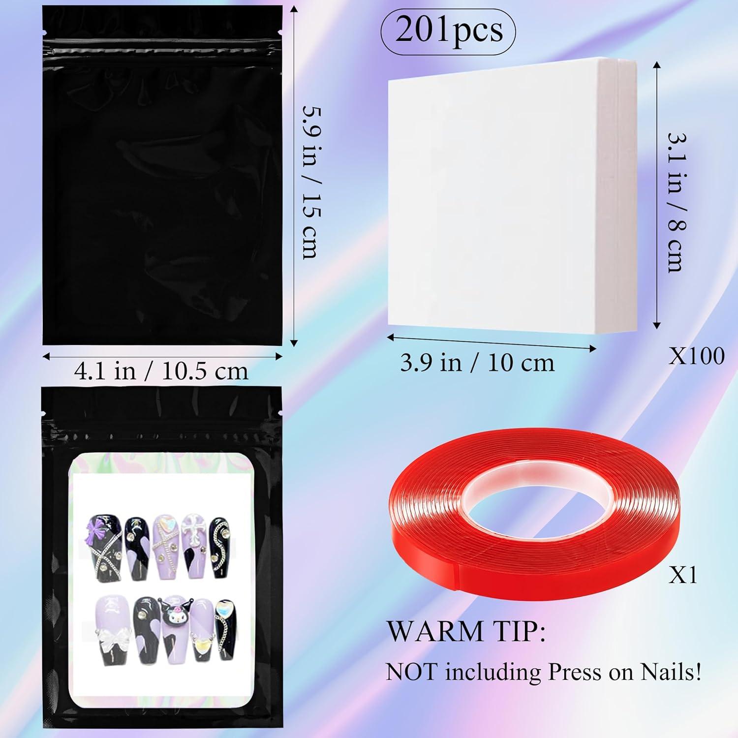 Juego de 201 Bolsas de Almacenamiento de Uñas Yazabai