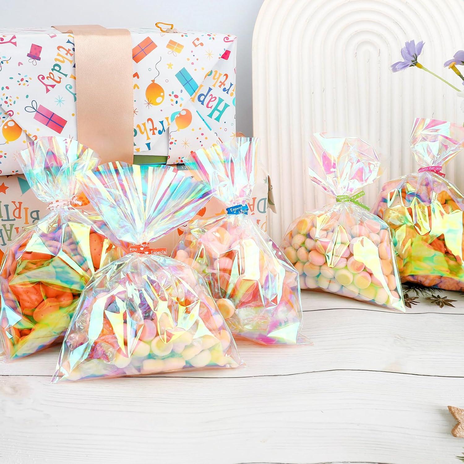 Bolsas de Celofán Iridiscentes Linsuminn 100 PCS 13x18 cm