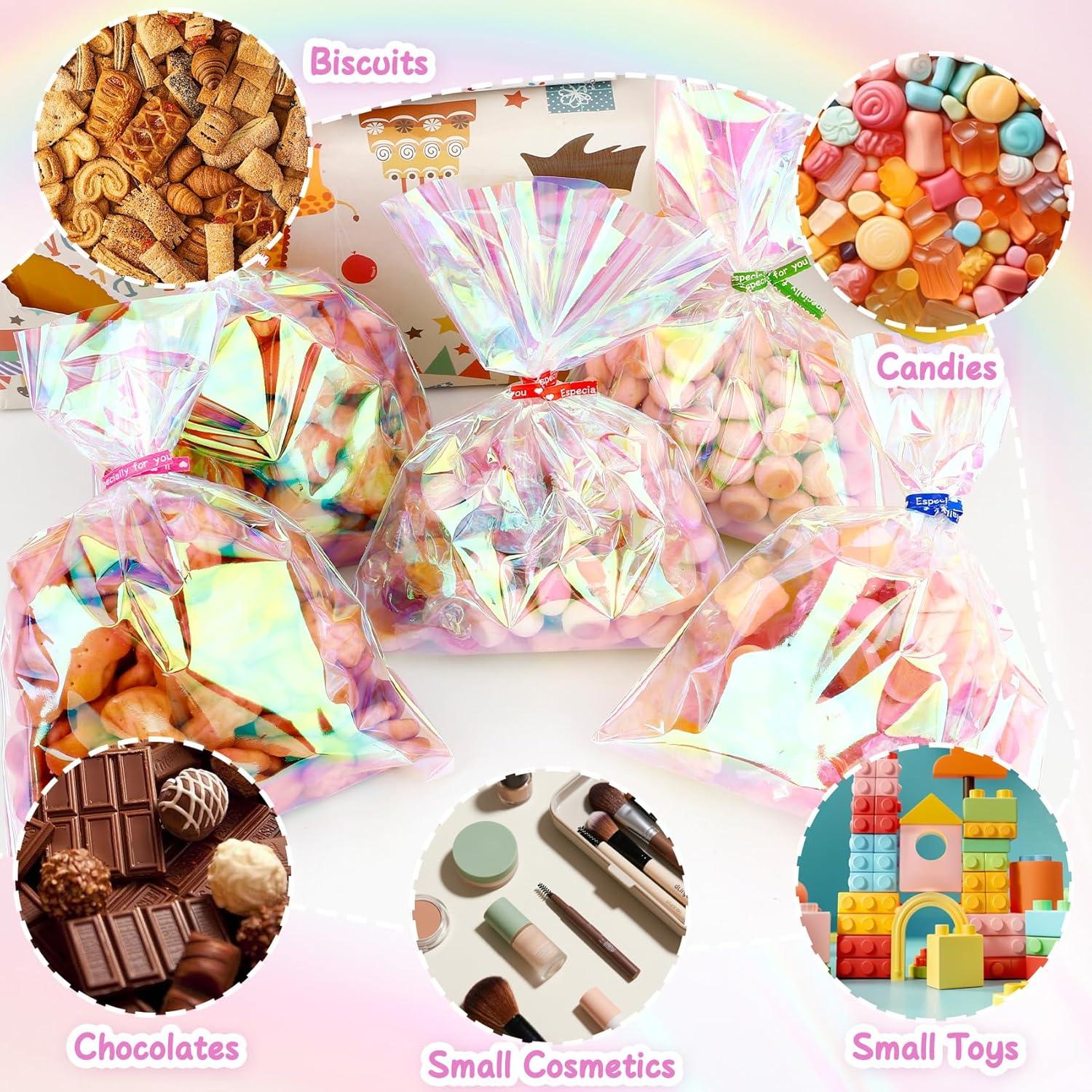 Bolsas de Celofán Iridiscentes Linsuminn 100 PCS 13x18 cm