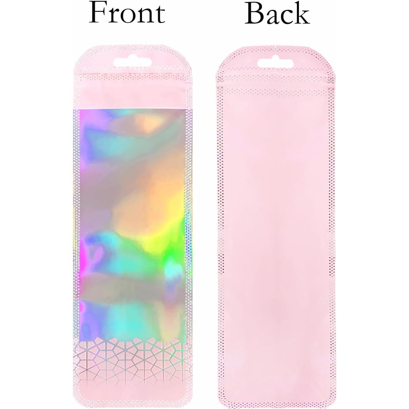 100 Bolsas Holográficas Reutilizables BOBECI 7x22 cm Ziplock