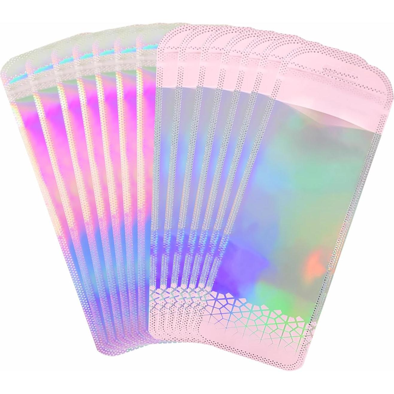 100 Bolsas Holográficas Reutilizables BOBECI 7x22 cm Ziplock